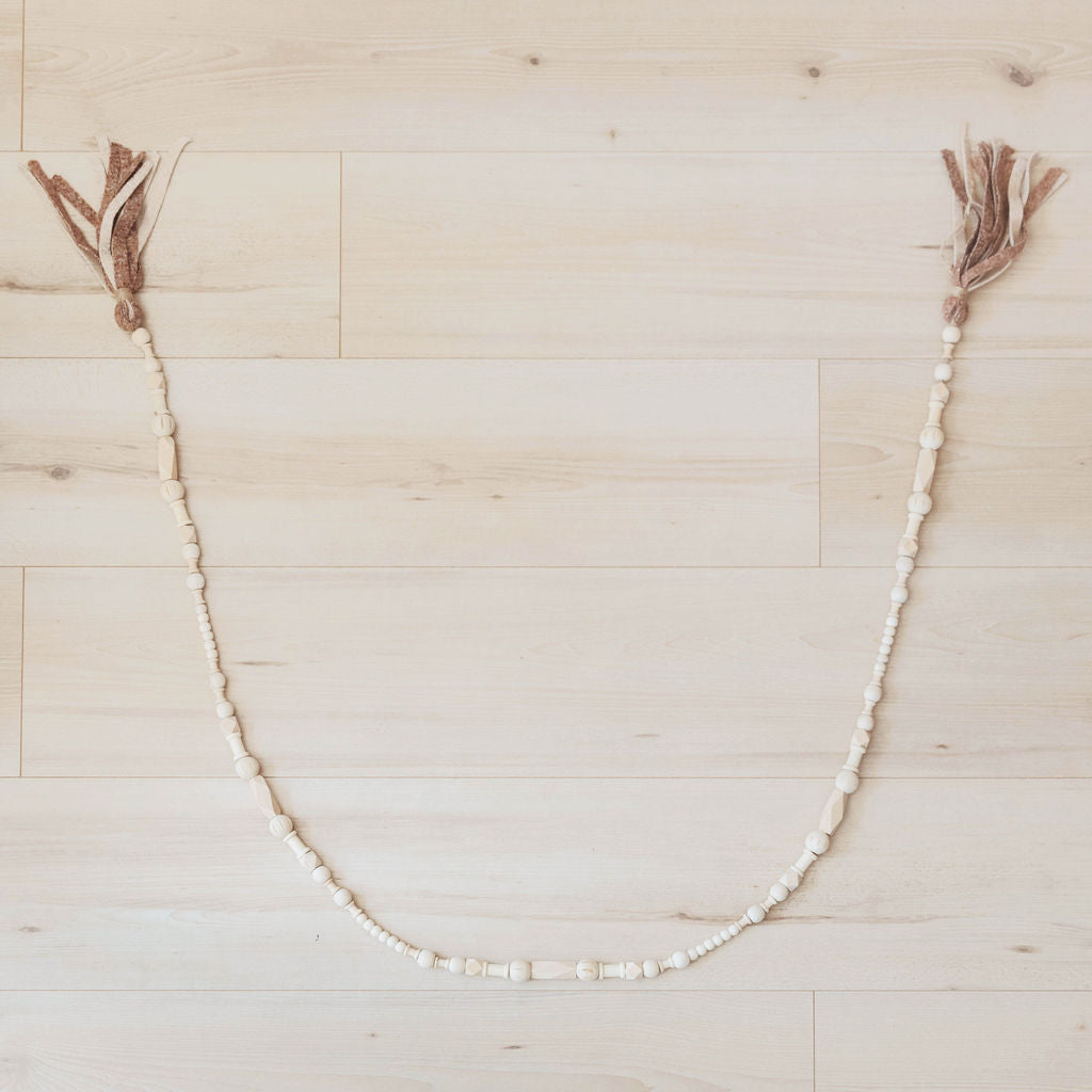 Wood Bead Garland with Tassels