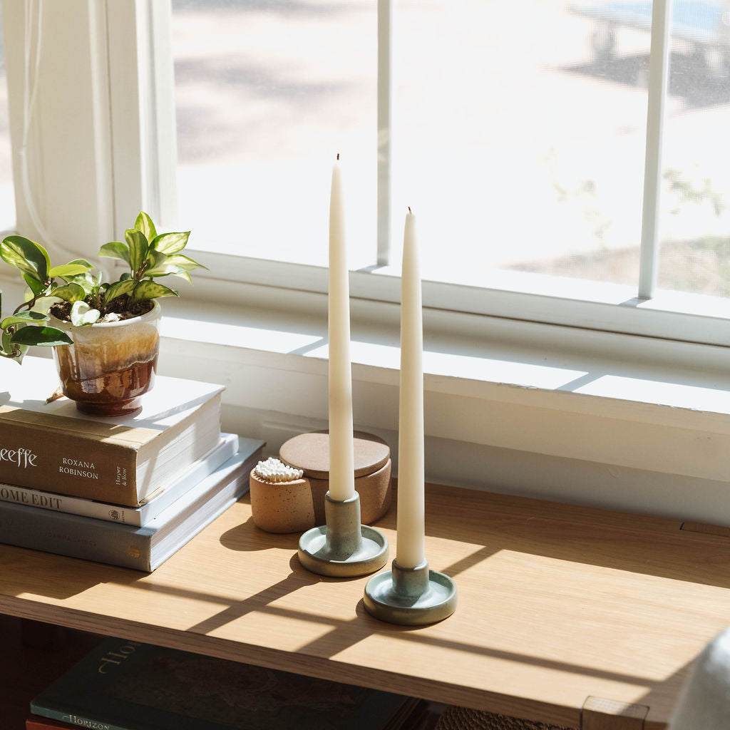 Earthy Taper Candle Holder Set