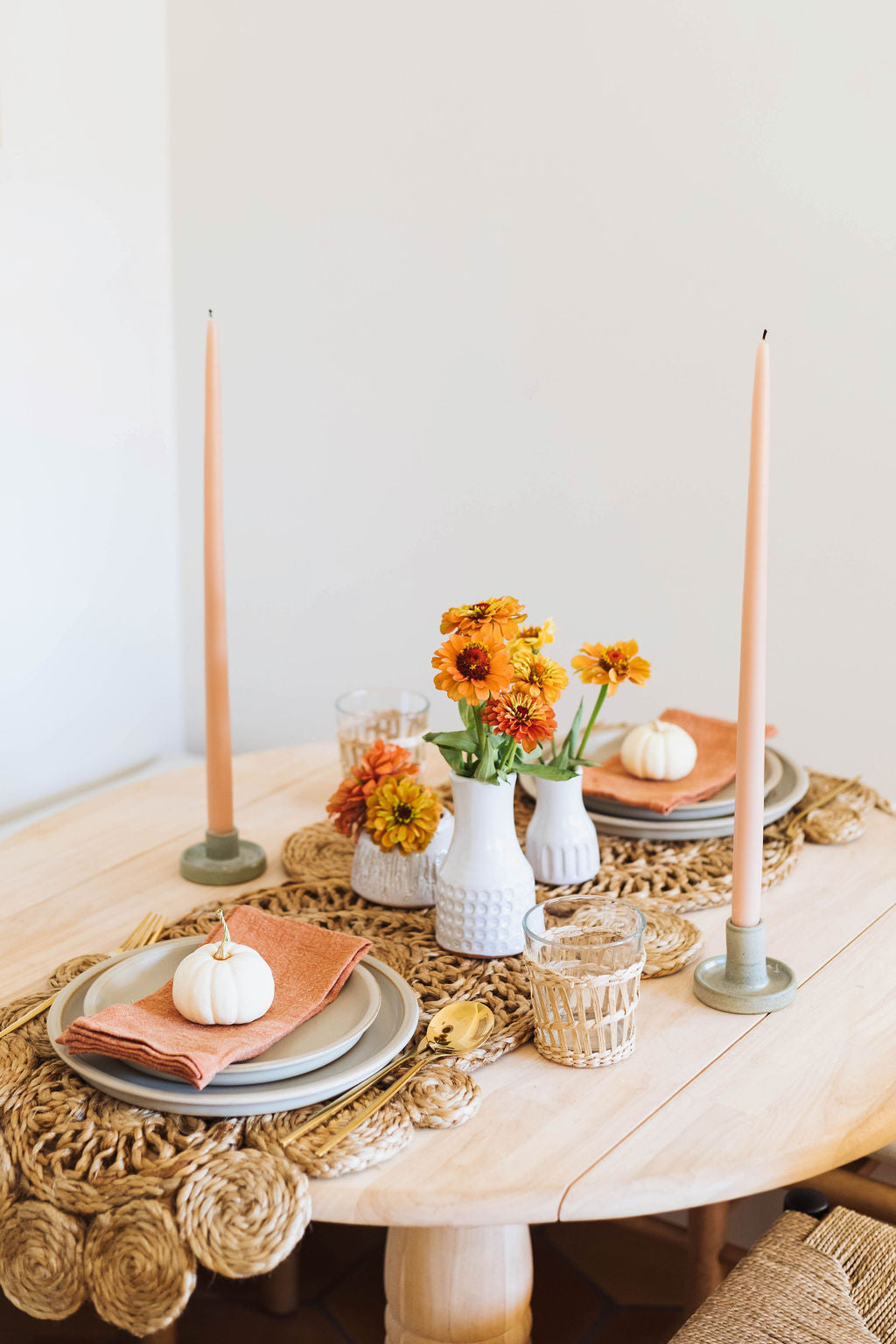 Earthy Taper Candle Holder Set