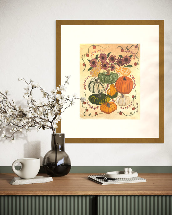 Pumpkin Patch Watercolor Print