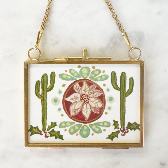 Hand Painted Heirloom Ornament- Saguaro Duo