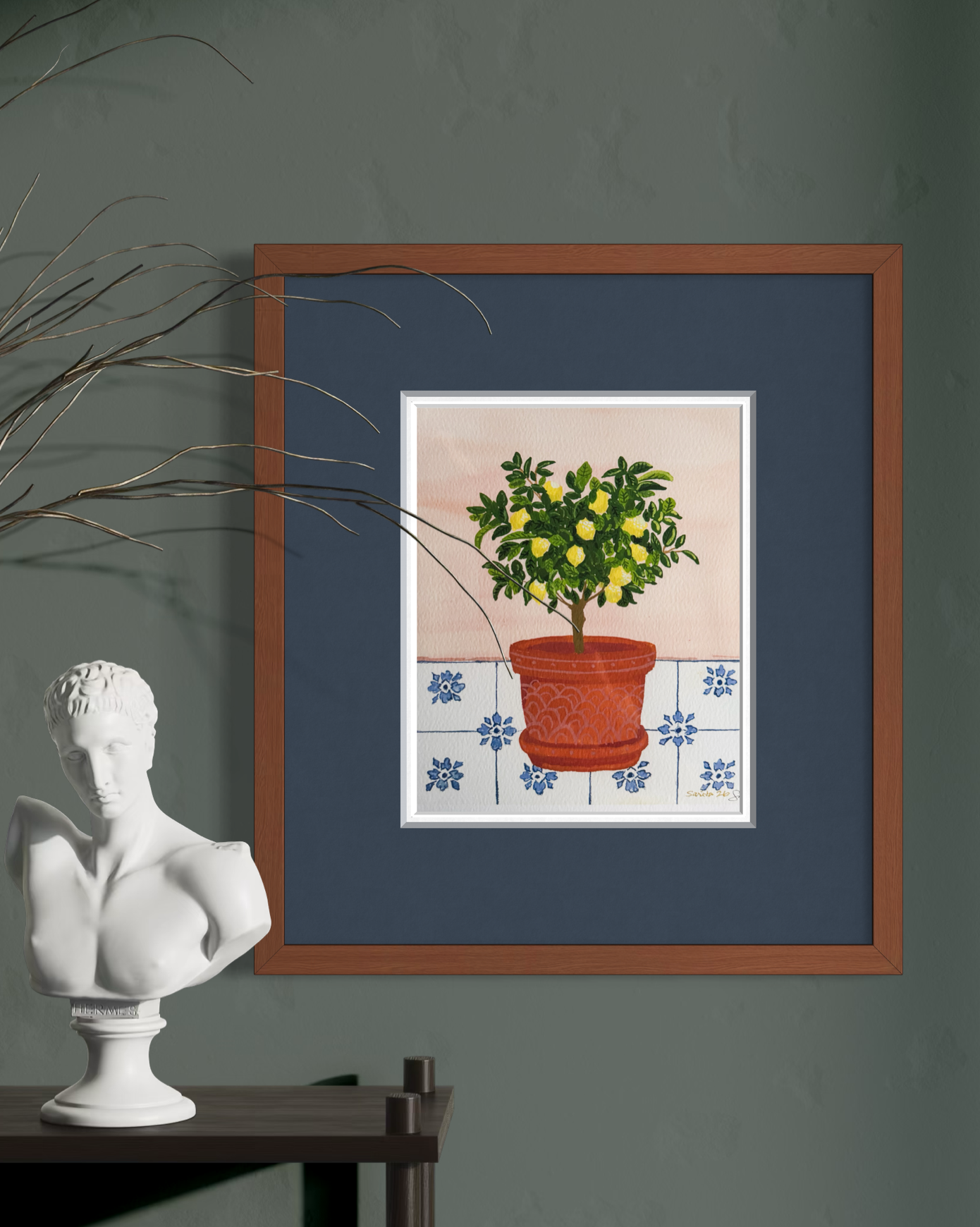 Arizona Lemon Topiary Gouache Print