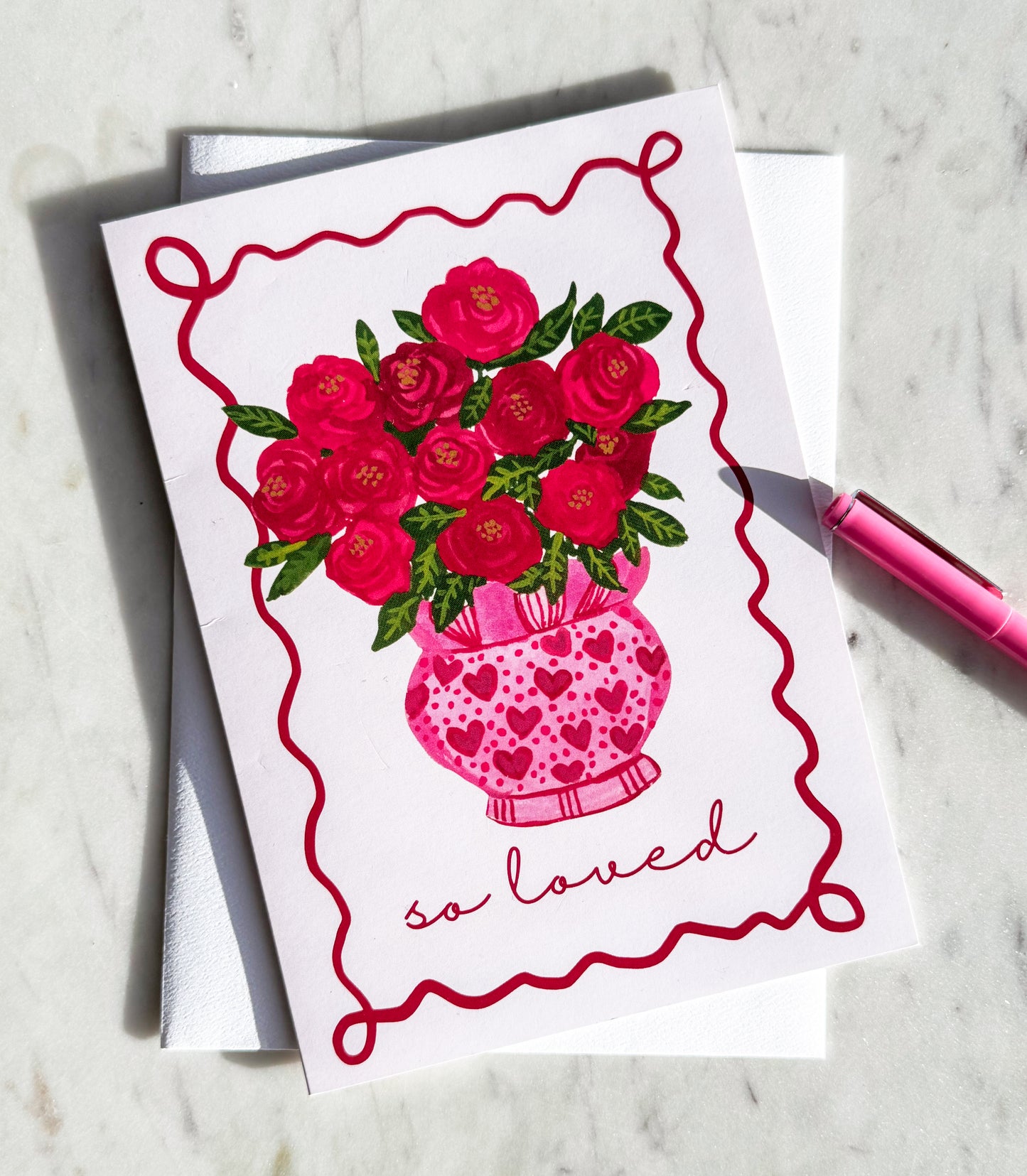 Red Rose Bouquet Valentine's Day Card