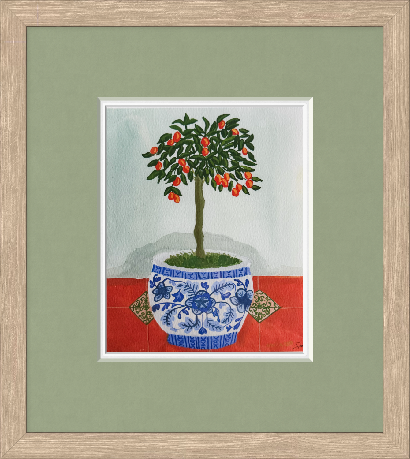Kumquat Topiary in Chinoiserie