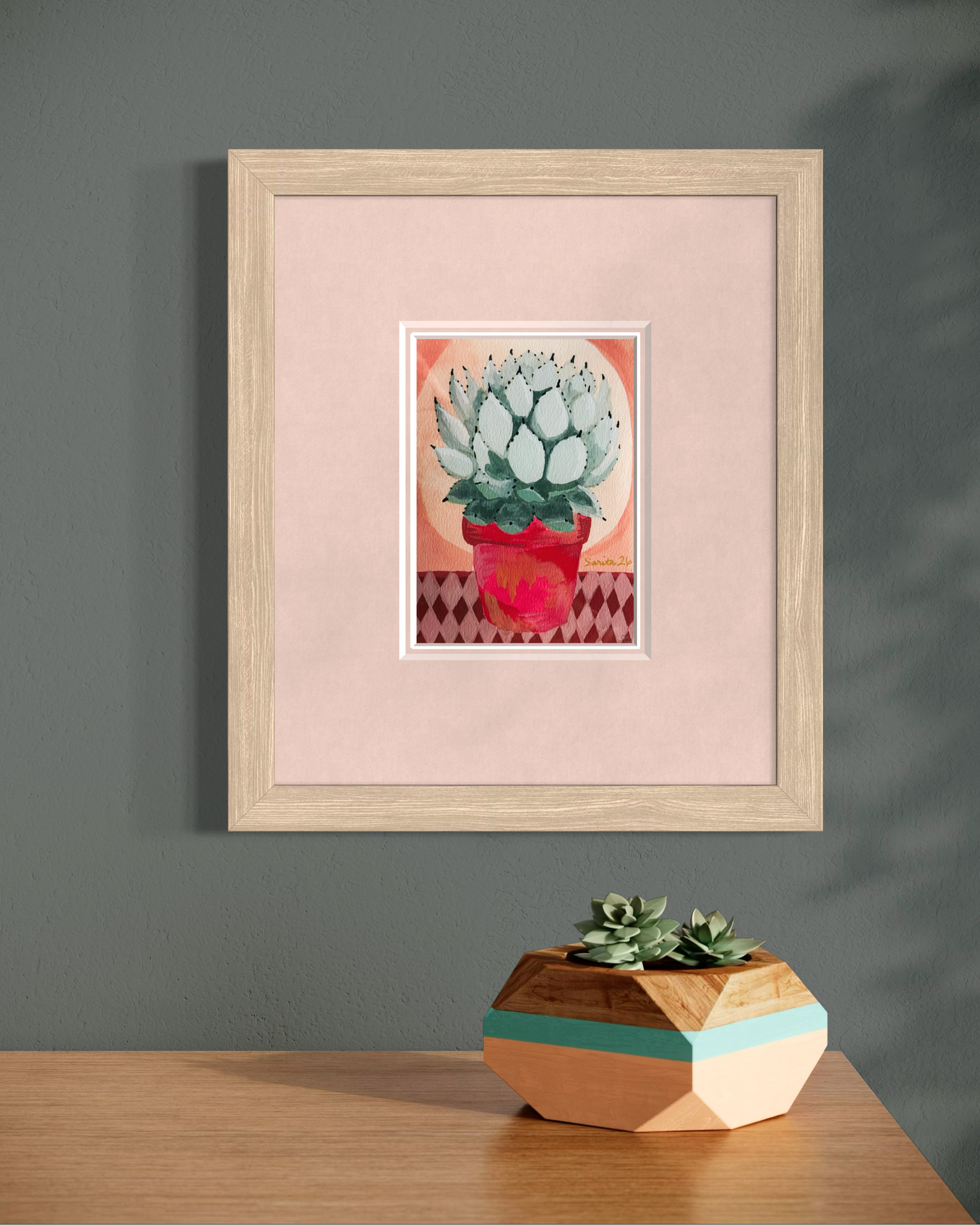 Blue Agave in Red Clay Pot