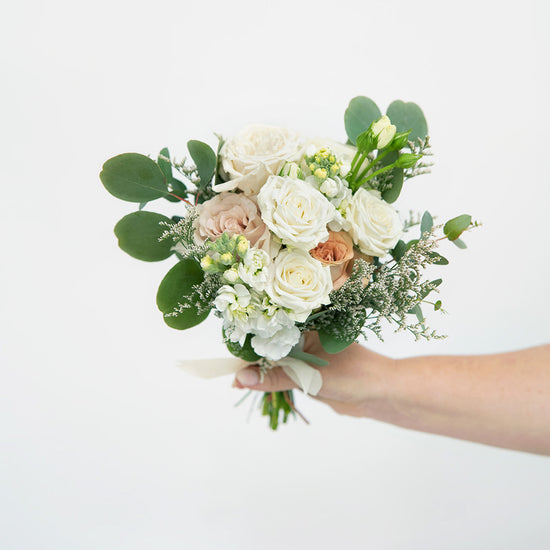 The Sophia Classic Whites Mini Bouquet – Zinnia Floral Co