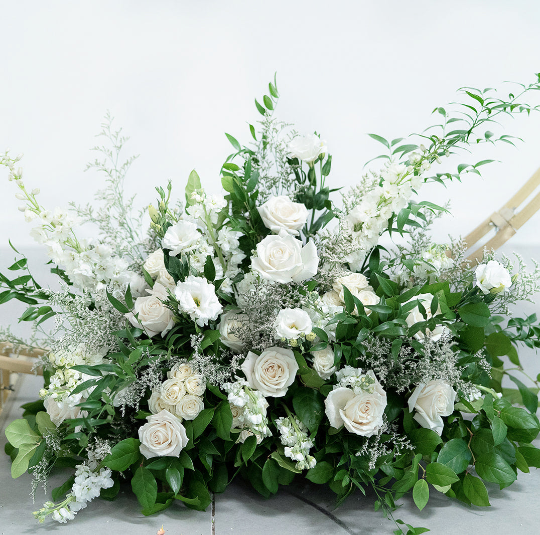 The Sophia Classic Whites Grounded Aisle Floral