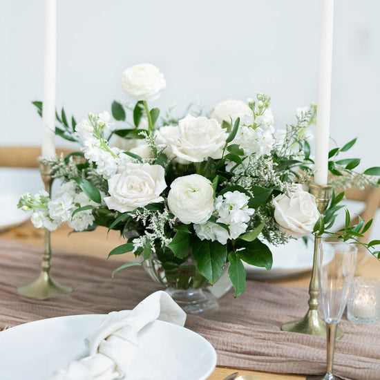 The Sophia Classic Whites Centerpiece