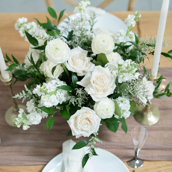 The Sophia Classic Whites Centerpiece