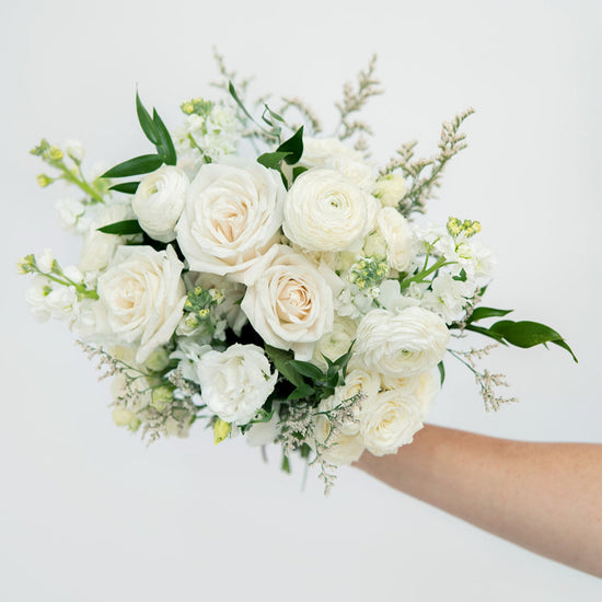 The Sophia Classic Whites Mini Bouquet – Zinnia Floral Co